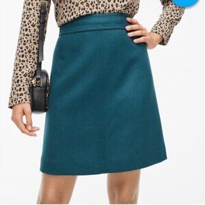 J. Crew teal Princess mini skirt in double-serge wool, 4P